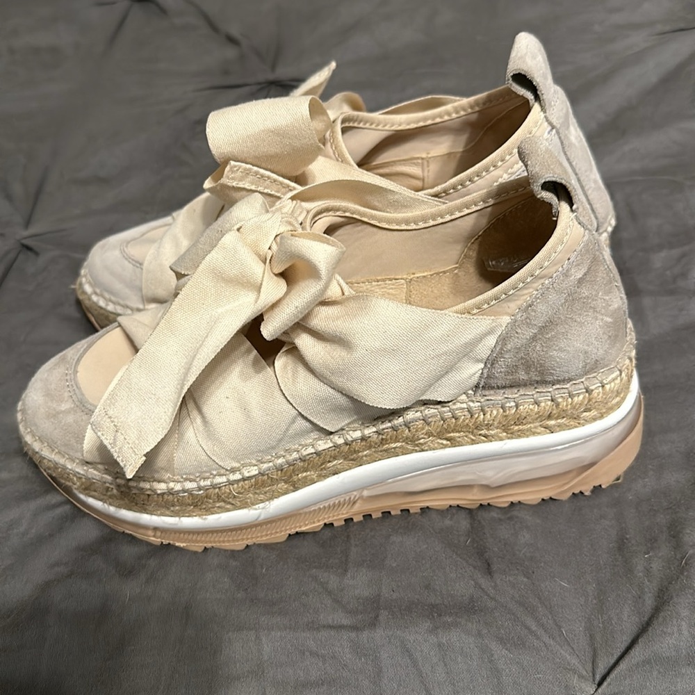 Free People Cream and Tan Espadrille Platform Sneaker - Picture 7 of 12